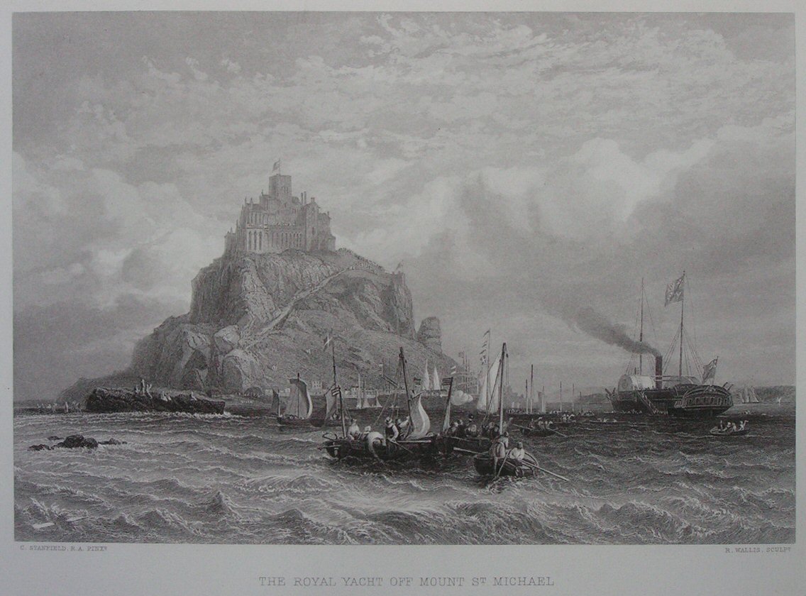 Print - The Royal Yacht off Mount St.Michael - Wallis